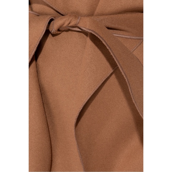 Brown Belted Duster Coat | Oversized Waterfall Collar Jacket - Picture 5 of 6